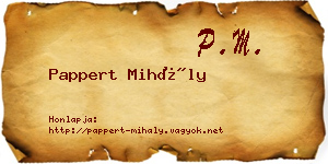 Pappert Mihály névjegykártya